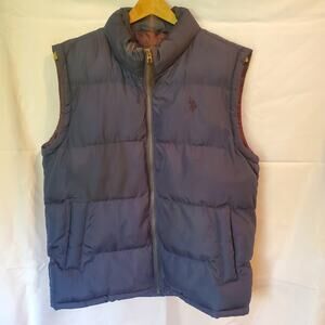 Polo Ralph Lauren Puffer Vest Navy Blue Quilted Sleeveless Zip Front Men Size S